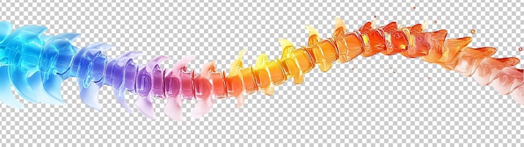 PSD un salto de agua colorido con los colores del arco iris aislados