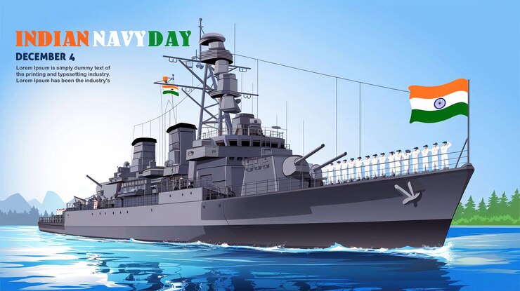 Saludando los mares plantillas de diseño del Día de la Armada de la India