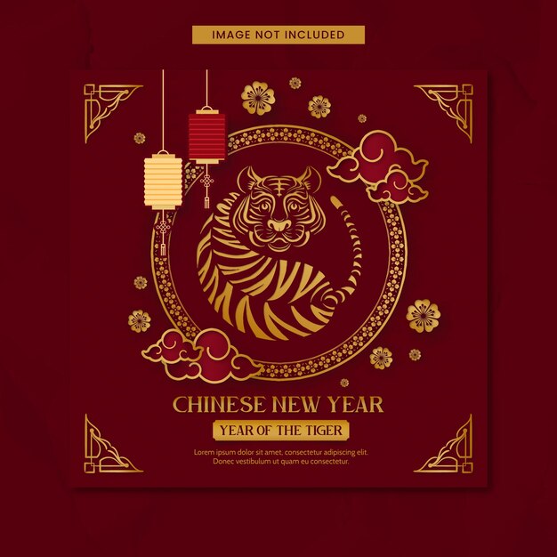 saludo de año nuevo chino en diseño realista