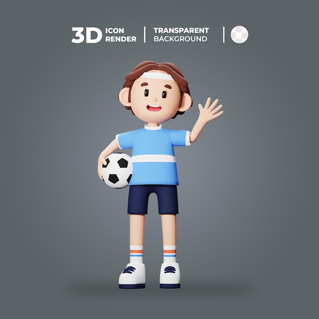 Saludo del jugador de fútbol 3d
