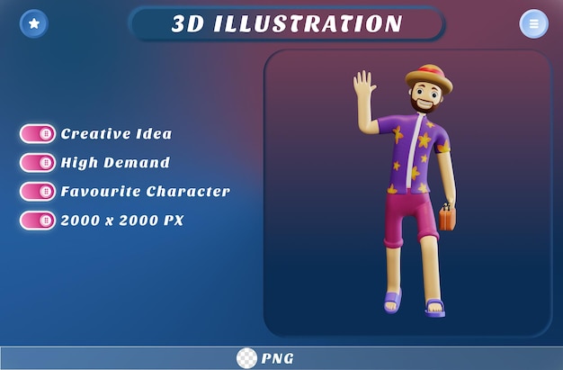 saludo de verano de personajes 3d para vacaciones