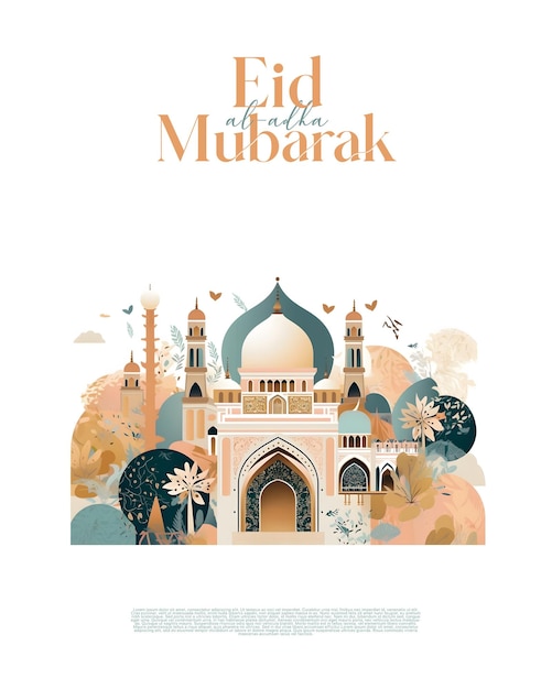 Saluti islamici Eid al adha mubarak social media post 3d stile realistico ai generativi