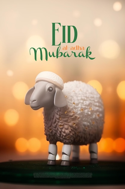 Saluti islamici Eid al adha mubarak social media post 3d stile realistico ai generativi