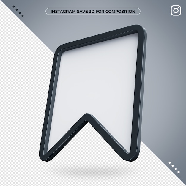 PSD salvar ícone 3d do instagram para composição