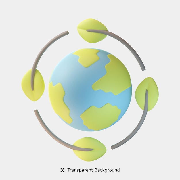Salvar la ilustración del icono 3d de la tierra