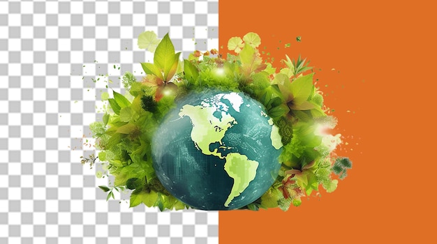 PSD salvar la tierra ilustración png