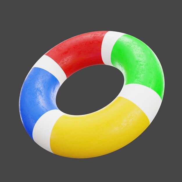 salvavidas anillo flotante verano y temas de natación renderizado 3d