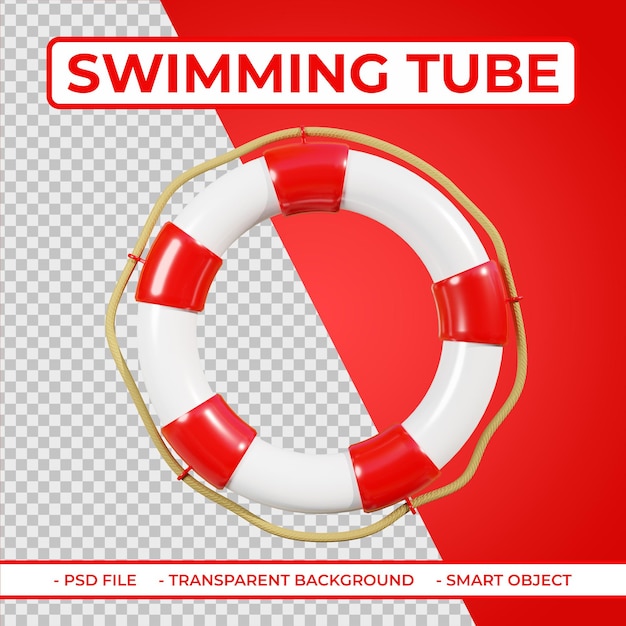 salvavidas tubo de rescate elementos de verano en 3D rendering