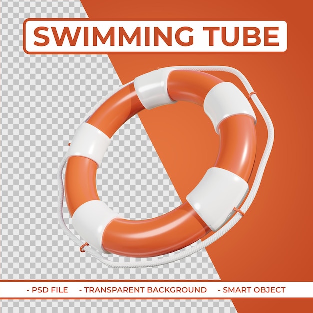 salvavidas tubo de rescate elementos de verano en 3D rendering