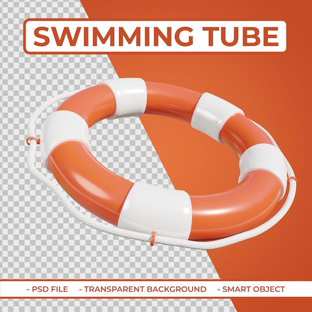 salvavidas tubo de rescate elementos de verano en 3D rendering