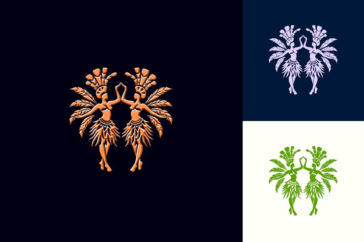 PSD samba con icono rítmico danza con vivo y enérgico des creativo diseños de iconos de la cultura brasileña