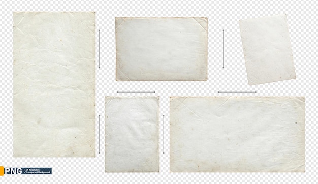 Sammlung alter und runzelner Papierblätter