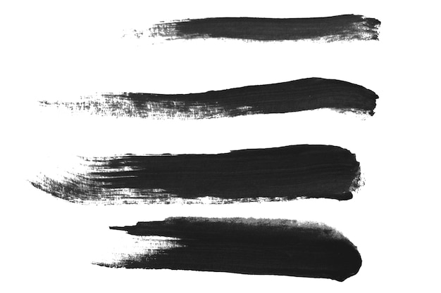 Sammlung schwarzer Flecken oder Linien auf einem leeren Hintergrund