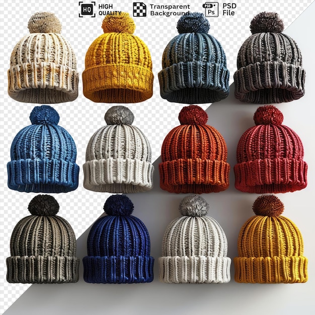 PSD sammlung von gestrickten beanie-hüten png png peng png pong png pgg png pg png psd