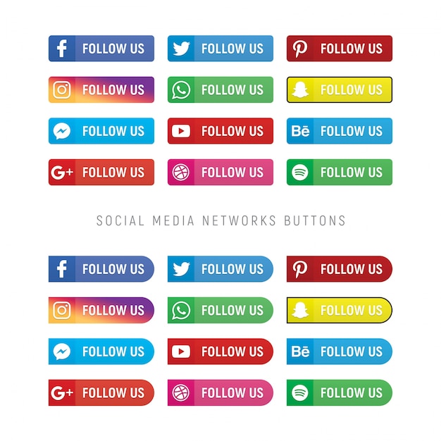 Sammlung von Social-Media-Netzwerk-Schaltflächen