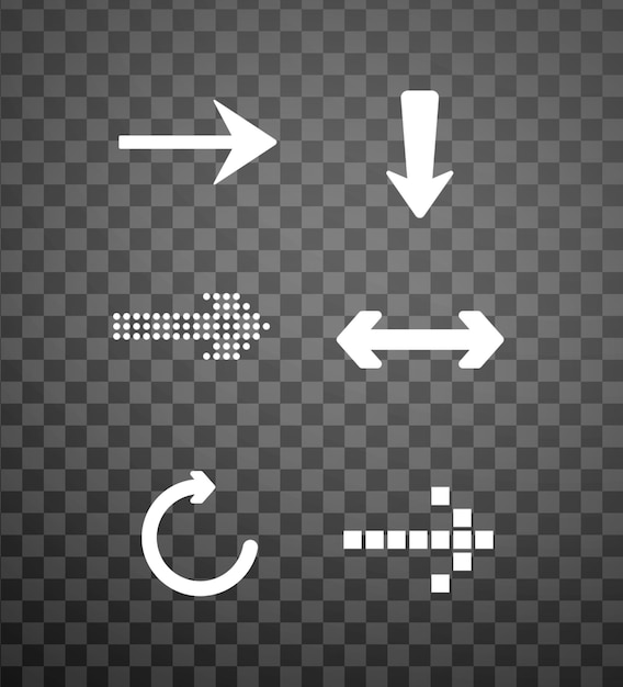 Sammlung von Vektorpfeilen weiße Pfeile Cursors Set Icon Rückseite Vorschau von Anwendungen oder Wert