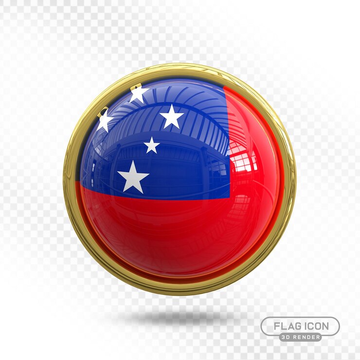 PSD samoa 3d flag icon