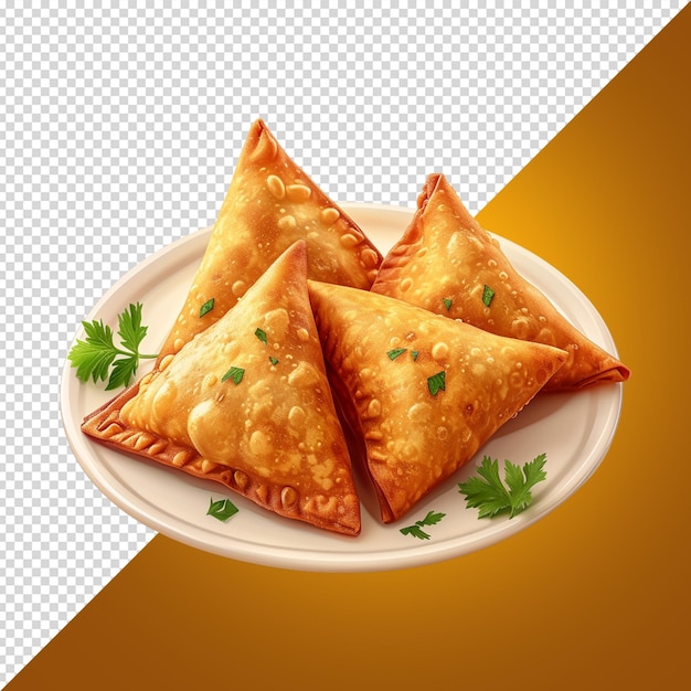 PSD samosa sobre un fondo blanco