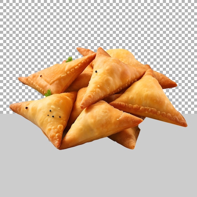 PSD samosas crocantes em fundo transparente gerado por ai