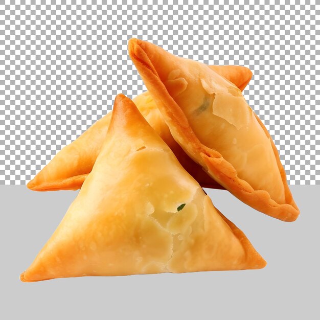 PSD samosas crocantes em fundo transparente gerado por ai