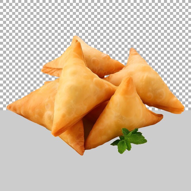 PSD samosas crocantes em fundo transparente gerado por ai