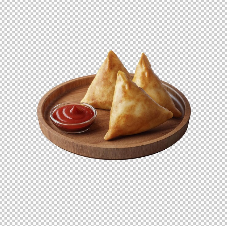PSD samosas crocantes saborosas isoladas em fundo transparente