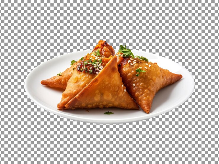 PSD samosas crocantes saborosas isoladas em fundo transparente