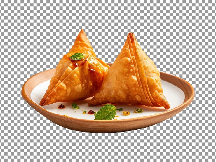 PSD samosas crocantes saborosas isoladas em fundo transparente