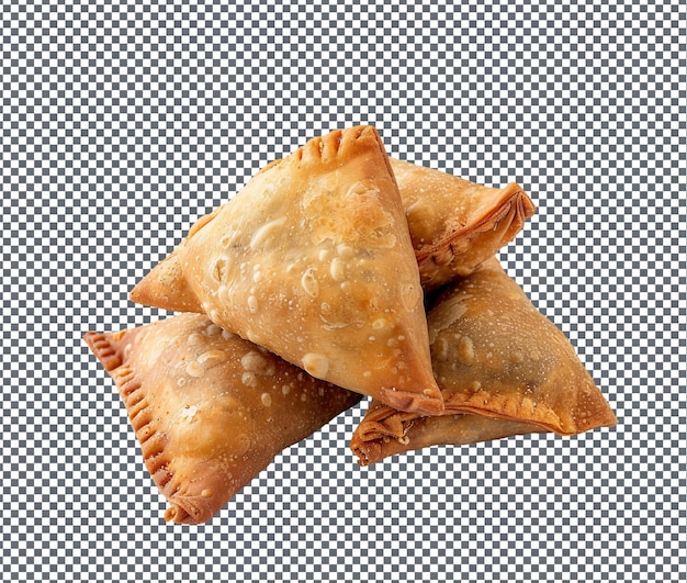 PSD samosas de carne deliciosa isoladas sobre um fundo transparente