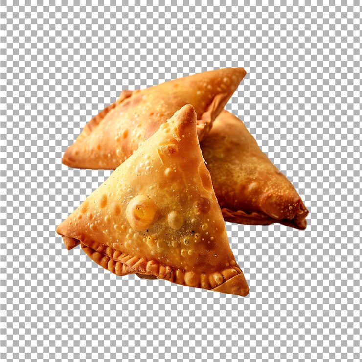 PSD samosas frescas y sabrosas aisladas sobre un fondo transparente