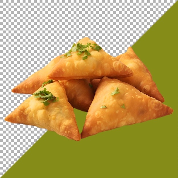 Samosas fritas png contra fundo branco ai gerado