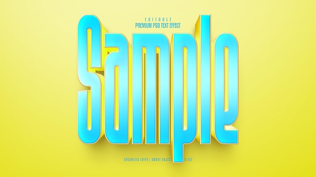 sample editable premium psd 3d text effect