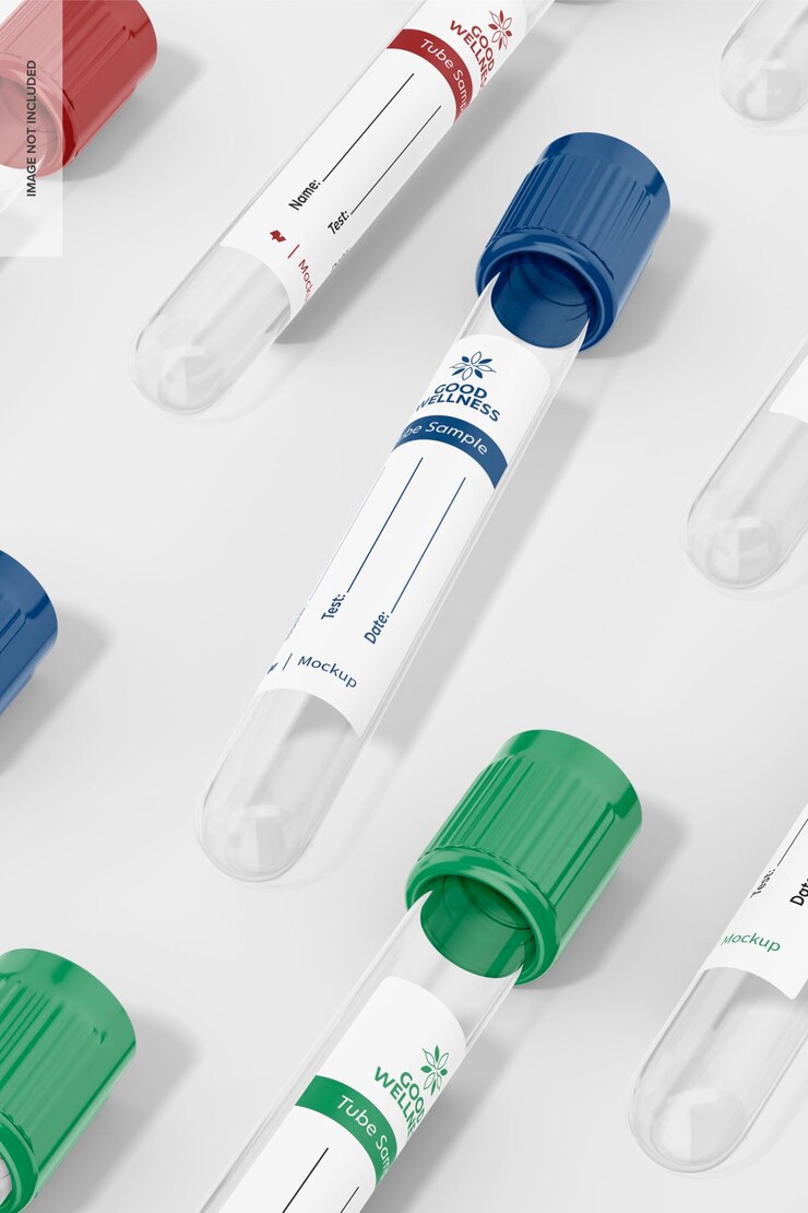 PSD sample tubes mockup, mosaic