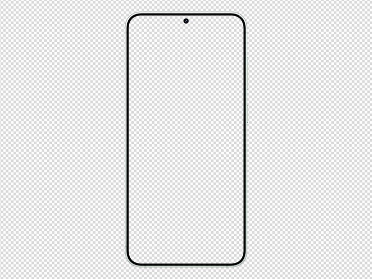 PSD samsung galaxy s25 mint mockup vorlage ohne hintergrund und nur bildschirmrahmen