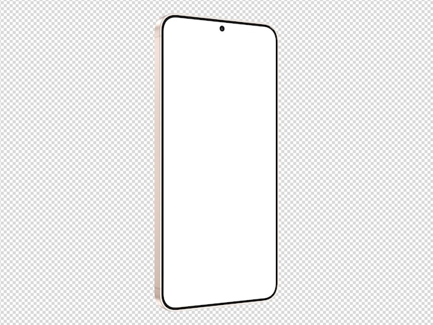 Samsung Galaxy S25 Pink Gold Mockup Template senza sfondo isometrico