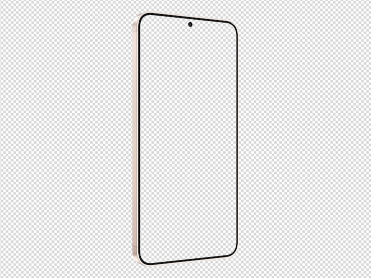 PSD samsung galaxy s25 pink gold mockup vorlage ohne bildschirmrahmen nur isometrisch