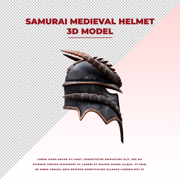 Samurai de capacete medieval