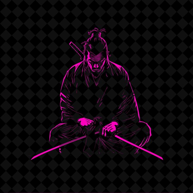 Samurai Png Avec Une Forme De Personnage De Guerrier Médiéval De Seppuku Tant Stoïque Et Concentré