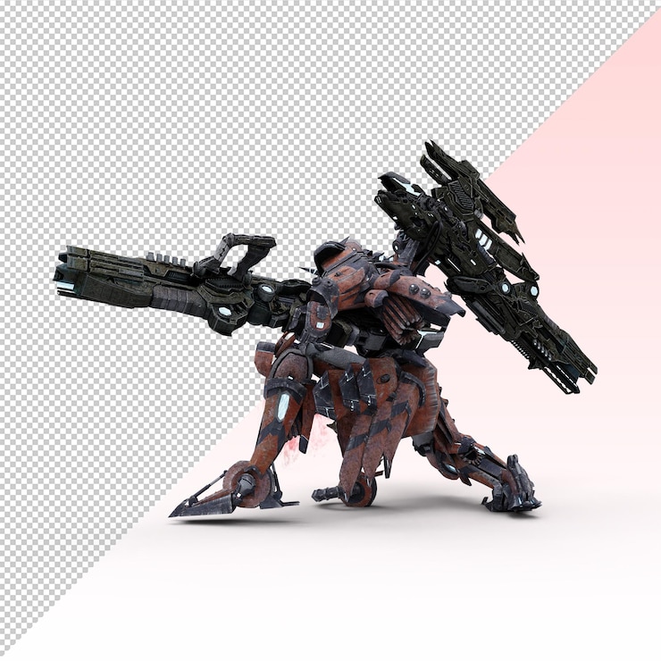 PSD samurai robot isolated