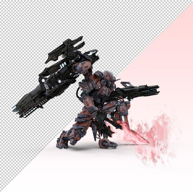 Samurai-Roboter isoliert
