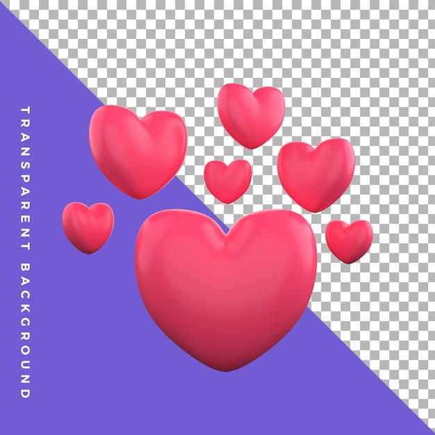 san valentín amor realista ornamento 3d ilustración