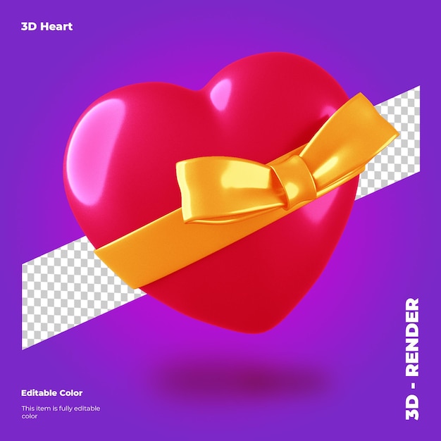 San Valentino 3D Cuore isolato