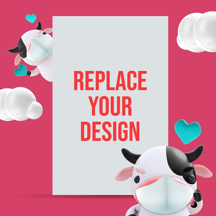 PSD san valentino mockup 3d rendering design