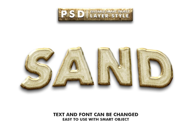 Sand-psd-texteffekt mit intelligentem objekt