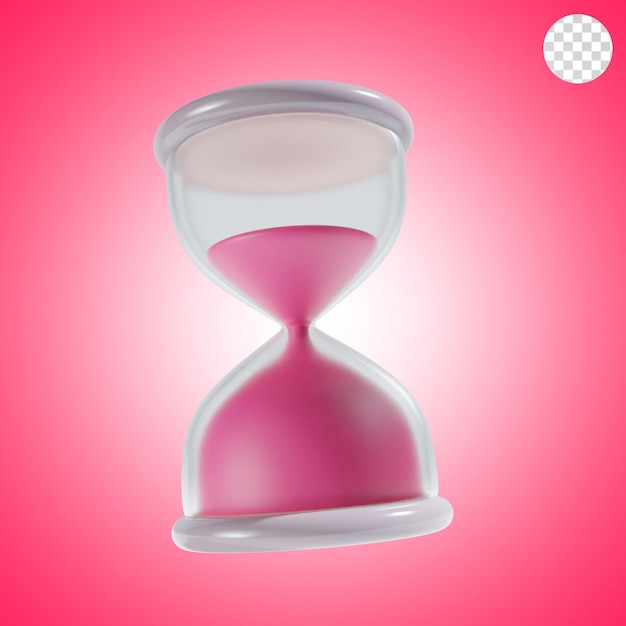 PSD sand timer neues jahr in rosa thema 3d-illustration