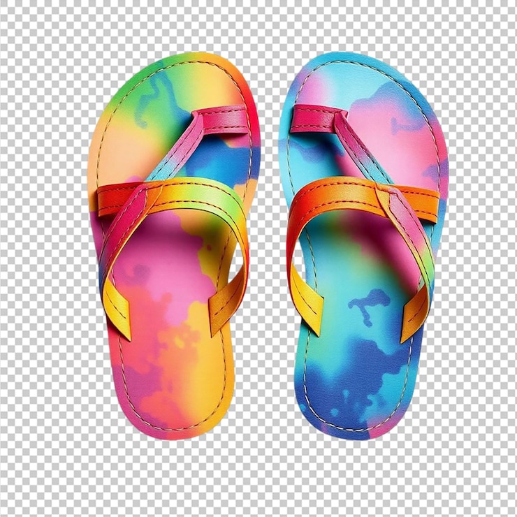 PSD sandali estivi colorati rainbow tiedye per bambini sandali da spiaggia colorati tie flip flops per bambini scarpe per bambini stile