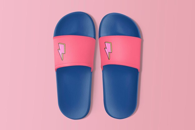 Sandalias azules modelo de calzado plano calzado de verano psd