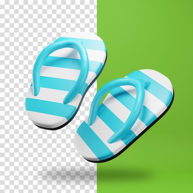 Sandalias de renderizado 3D a rayas