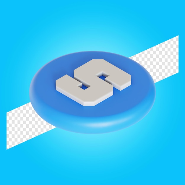 Sandbox criptomoneda símbolo logo 3d ilustración