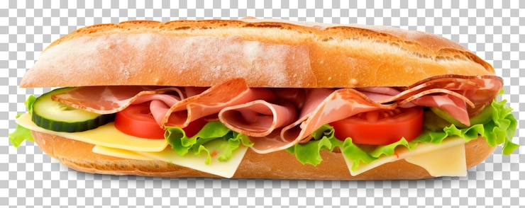 PSD sanduíche ciabatta isolado em fundo transparente png